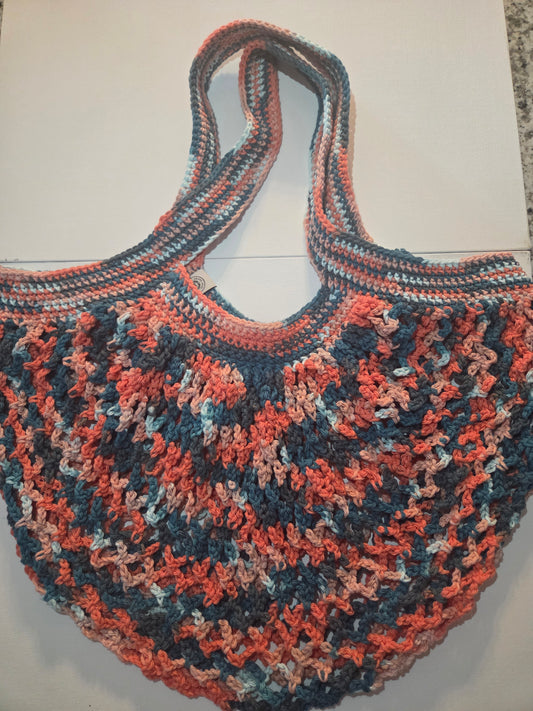 XL Coral Seas Ombre Mesh Market Bag