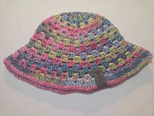 Pink, Green & Purple Granny Stitch Bucket Hat
